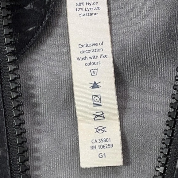 Lululemon Jacket Women 6 Black Spotted Hooded Full Zip Track Running Stretch - Picture 10 of 14